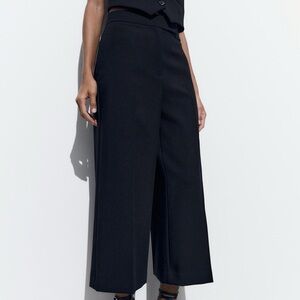Wide black pants, hight waist - Zara